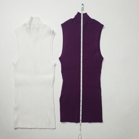 Madewell Mockneck Tank Sweater Set Women Size XXS Wine Ivory 2 Items [N0305] NWT - Picture 6 of 16